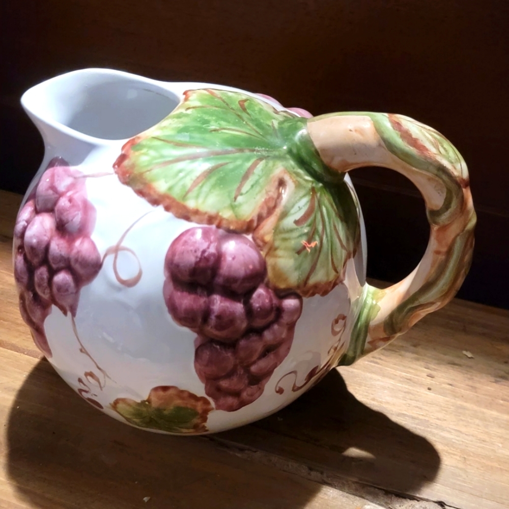 Vintage Ray Willfred grape vine pitcher